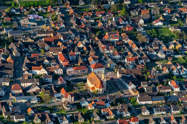 Luftbild der Gemeinde Ringsheim